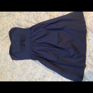 Strapless Navy Sweetheart Neckline Dress